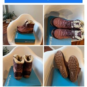 Columbia Maroon Winter Boots with Fur Lining